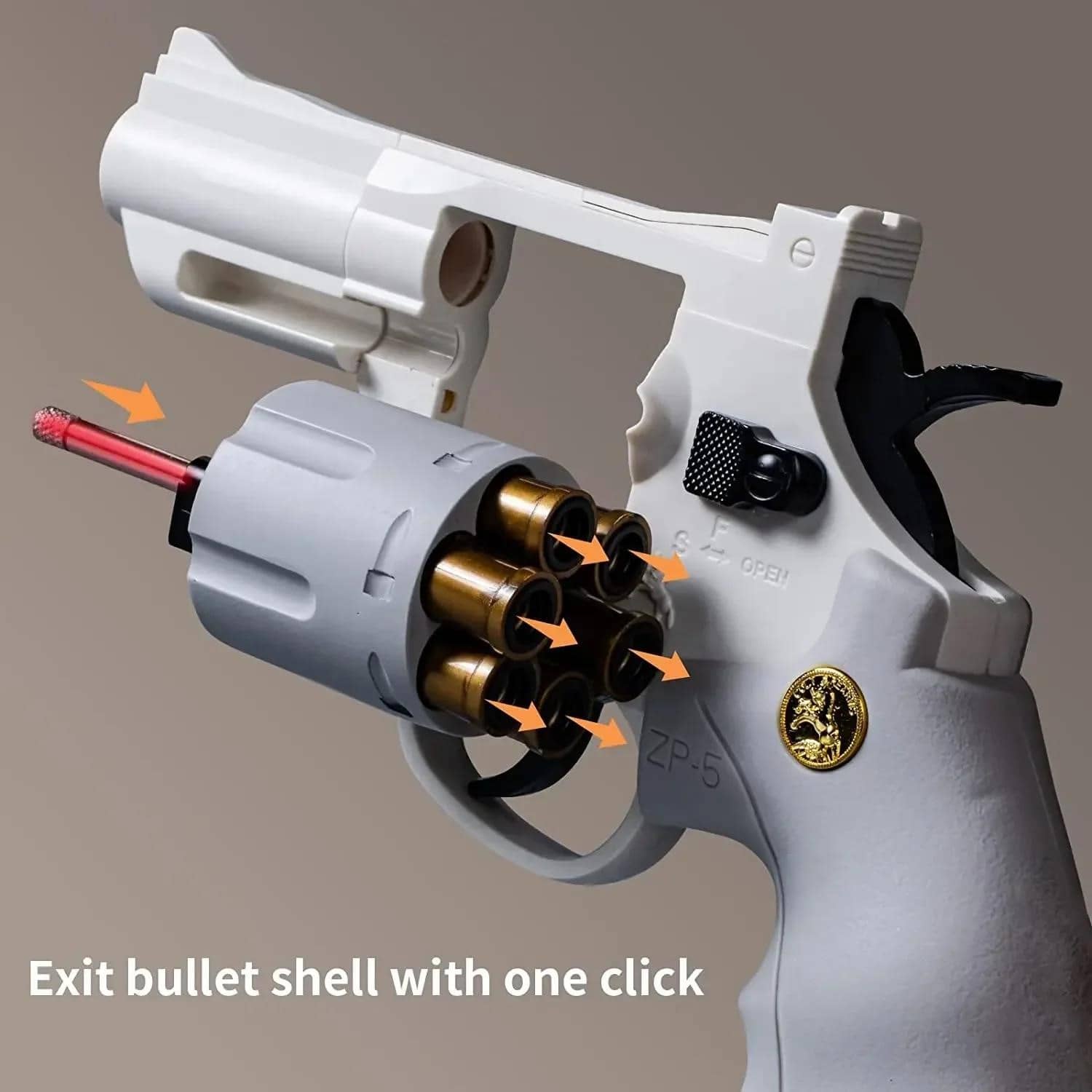 リール TOY-MACHINE REVOLVER 2024 ZP5 357 Revolver Soft Dart Blaster - іграшкова рушниця