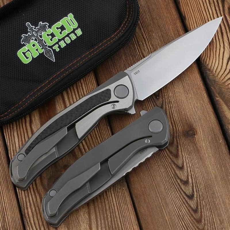 Складаний ніж Green Thorn F95NL, лезо VG10, вуглецеве волокно та